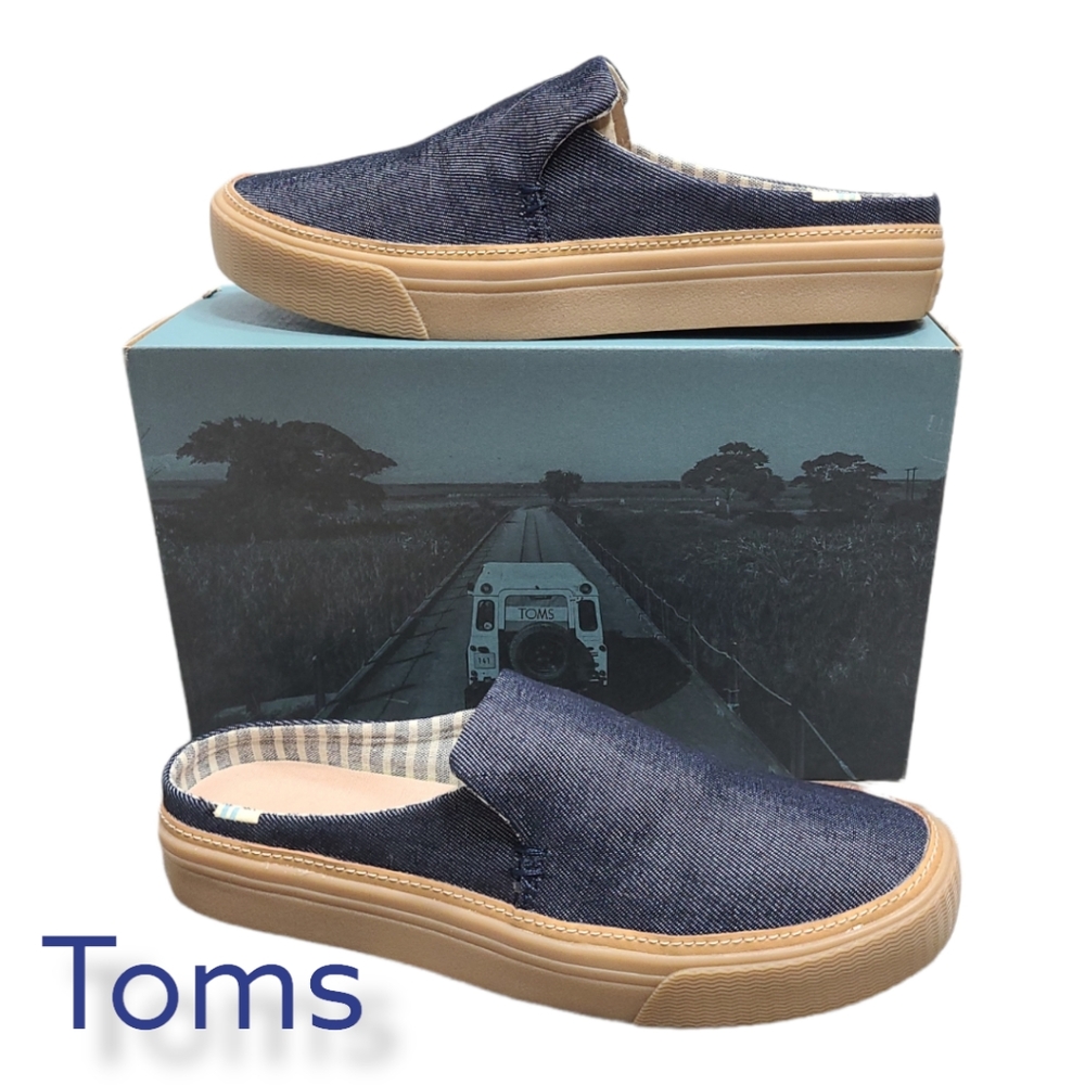 TOMS Sunrise Navy Denim Mule Sneaker - Picture 4 of 12